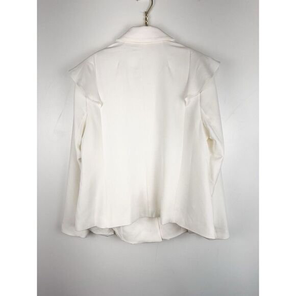ELOQUII Ruffle Sleeve Blazer Jacket White SIZE 14 WOMENS - Picture 5 of 5